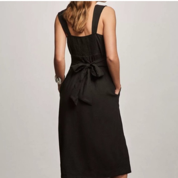 Anthropologie Dresses & Skirts - Anthropologie Pilcro Sleeveless Square Neck Linen Midi Dress Small Black
